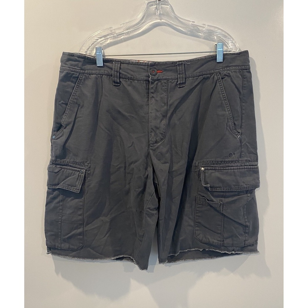 Ocean Pacific OP Mens Cargo Shorts Gray Cotton Raw Hem Size 40 OM3856